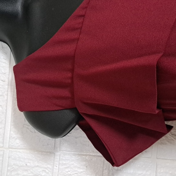 Marina Asymmetric One-Shoulder Jumpsuit Merlot 6 - Picture 6 of 11